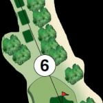 Hole #6
This hole has a green that slightly slopes away from you and shots long, or left will leave you with a difficult chip depending on the pin placement.